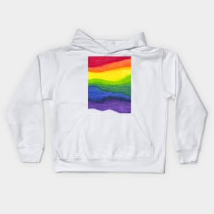 Colored pencil rainbow Kids Hoodie